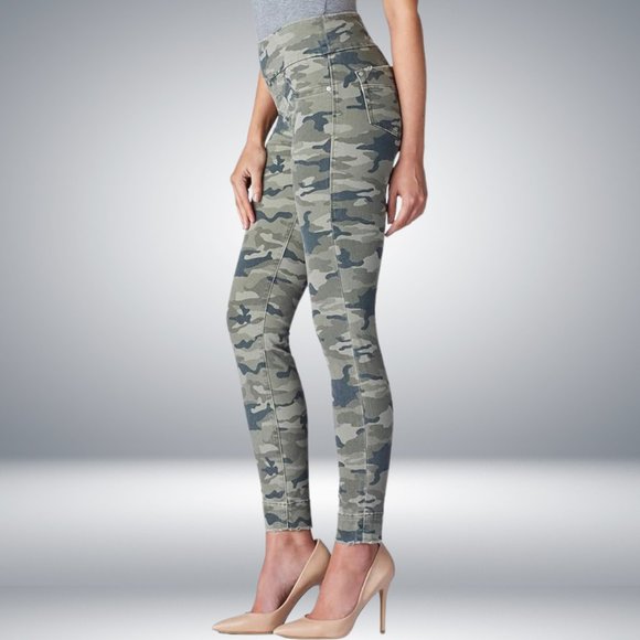 #1-Rock & Republic pull on leggings with denim Rx - Green Camo - Picture 3 of 4
